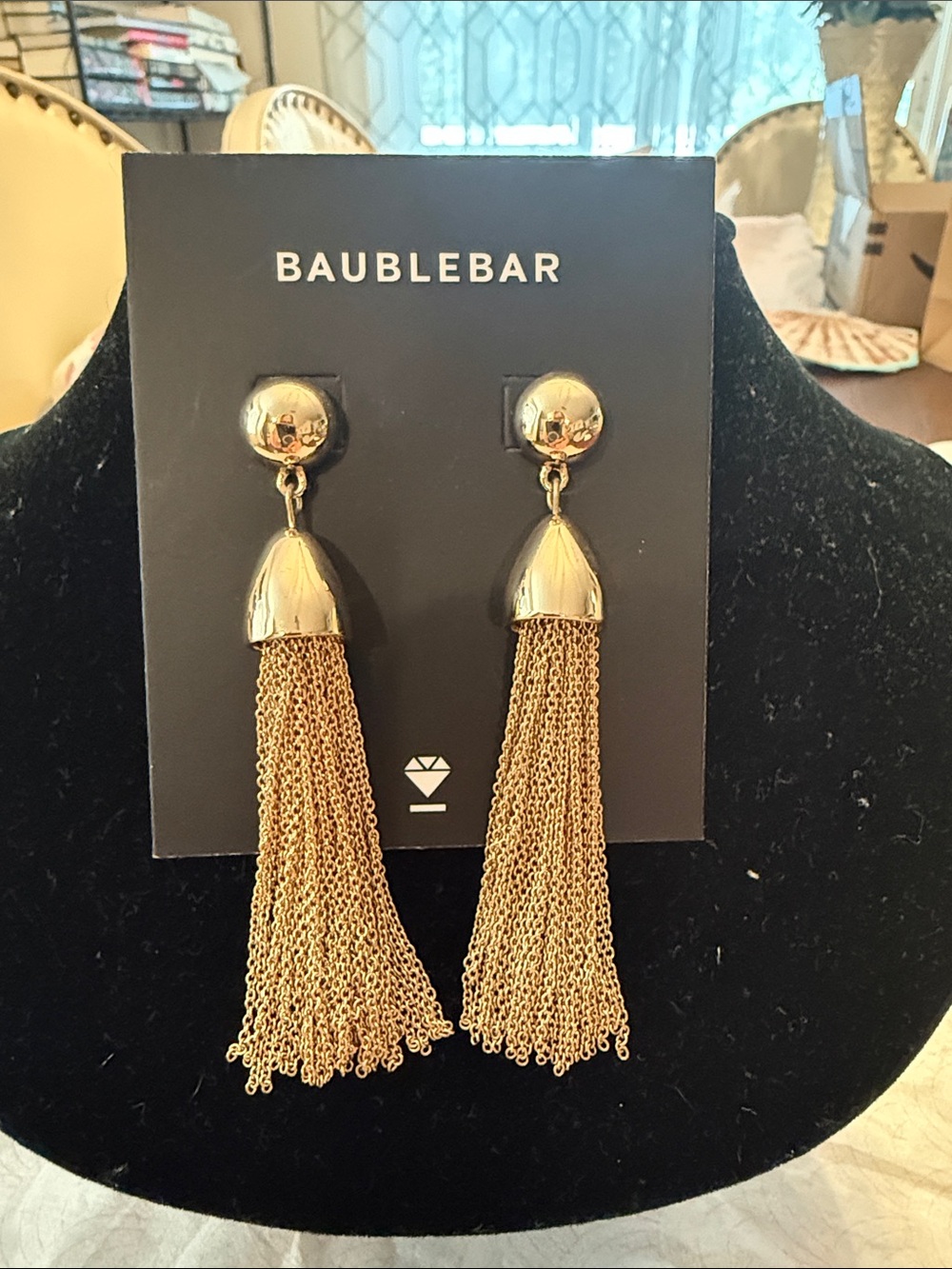 BaubleBar Gold Chain Tassel Earrings